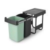 Kosz szafkowy Sort & Go 2x15L Dark Grey & Jade Green